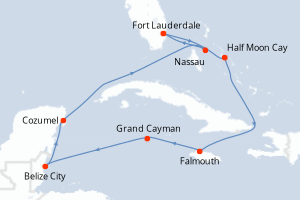 Itinéraire croisière Holland America Line au départ de Fort Lauderdale