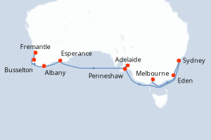 Itinéraire croisière Azamara au départ de Fremantle