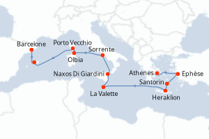 Itinéraire croisière Azamara au départ de Athenes