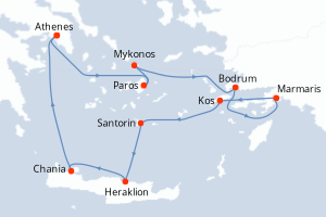 Itinéraire croisière Azamara au départ de Athenes