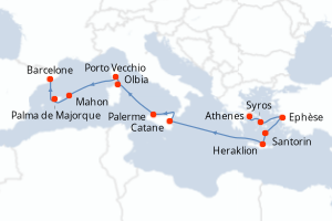 Itinéraire croisière Azamara au départ de Athenes