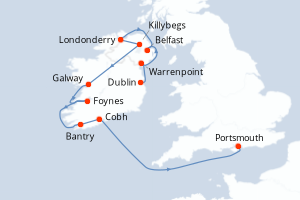 Itinéraire croisière Azamara au départ de Dublin