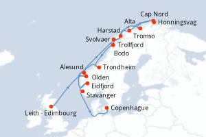 Itinéraire croisière Azamara au départ de Leith - Edimbourg