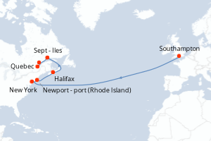 Itinéraire croisière Cunard au départ de Southampton