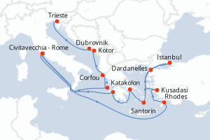 Itinéraire croisière Cunard au départ de Civitavecchia - Rome