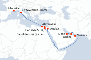 Itinéraire croisière MSC Croisières au départ de Marseille