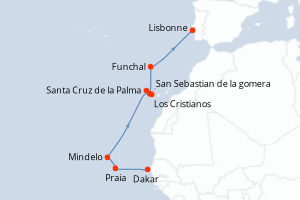 Itinéraire croisière Ponant au départ de Dakar