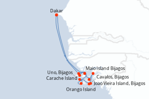 Itinéraire croisière Ponant au départ de Dakar