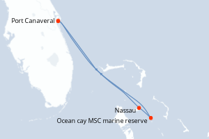 Itinéraire croisière MSC Croisières au départ de Port Canaveral