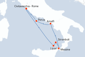 Itinéraire croisière Star Clippers au départ de Civitavecchia - Rome