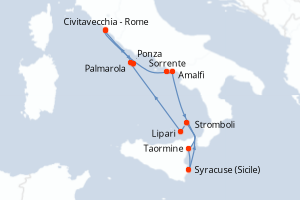 Itinéraire croisière Star Clippers au départ de Civitavecchia - Rome