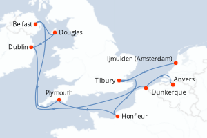 Itinéraire croisière Oceania Cruises au départ de Ijmuiden (Amsterdam)