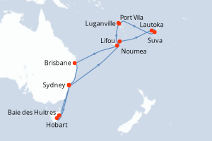 Itinéraire croisière Cunard au départ de Sydney