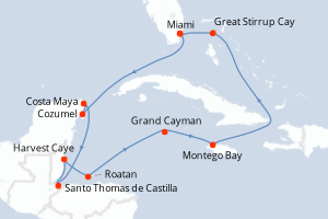 Itinéraire croisière Oceania Cruises au départ de Miami