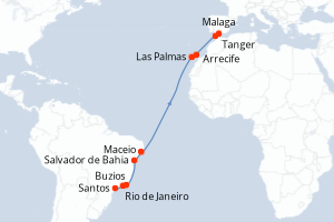 Itinéraire croisière MSC Croisières au départ de Santos