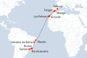 Itinéraire croisière MSC Croisières au départ de Santos