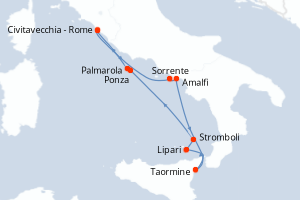 Itinéraire croisière Star Clippers au départ de Civitavecchia - Rome