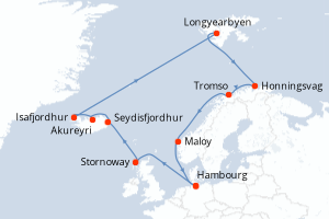 Itinéraire croisière Costa Croisières au départ de Hambourg