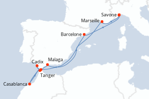 Itinéraire croisière Costa Croisières au départ de Savone