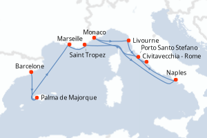 Itinéraire croisière Silversea au départ de Barcelone