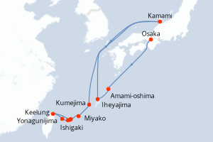 Itinéraire croisière Ponant au départ de Osaka