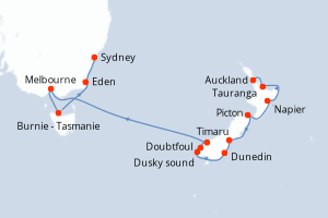 Itinéraire croisière Norwegian Cruise Line au départ de Auckland