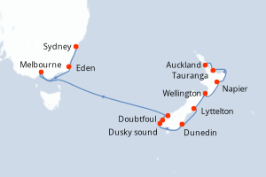 Itinéraire croisière Norwegian Cruise Line au départ de Auckland