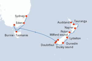 Itinéraire croisière Norwegian Cruise Line au départ de Sydney