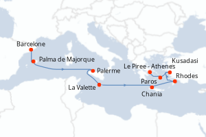 Itinéraire croisière Explora Journeys au départ de Barcelone