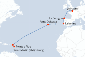 Itinéraire croisière MSC Croisières au départ de Pointe a Pitre