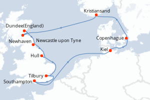 Itinéraire croisière Nicko cruises au départ de Kiel