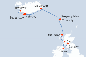 Itinéraire croisière Ponant au départ de Glasgow