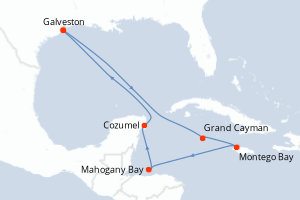 Itinéraire croisière Carnival au départ de Galveston