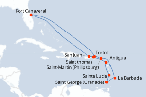 Itinéraire croisière Carnival au départ de Port Canaveral