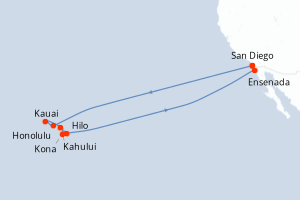 Itinéraire croisière Holland America Line au départ de San Diego