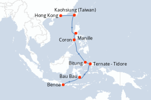 Itinéraire croisière Seabourn Cruise Line au départ de Hong Kong