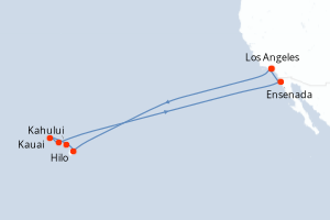 Itinéraire croisière Princess Cruises au départ de Los Angeles