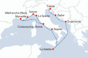 Itinéraire croisière Cunard au départ de Trieste