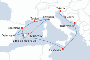 Itinéraire croisière Cunard au départ de Trieste