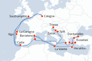 Itinéraire croisière Cunard au départ de Trieste