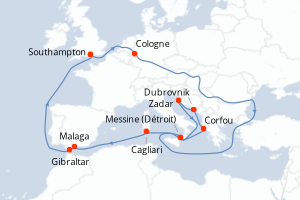 Itinéraire croisière Cunard au départ de Southampton