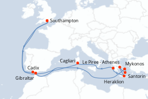 Itinéraire croisière Cunard au départ de Southampton