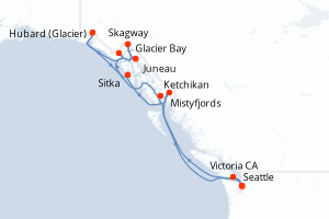 Itinéraire croisière Cunard au départ de Seattle