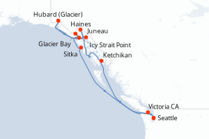 Itinéraire croisière Cunard au départ de Seattle