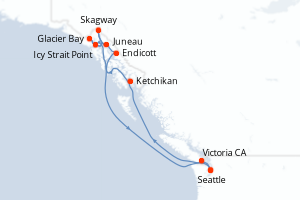 Itinéraire croisière Cunard au départ de Seattle