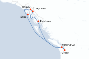 Itinéraire croisière Cunard au départ de Seattle