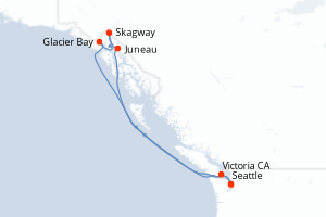 Itinéraire croisière Cunard au départ de Seattle