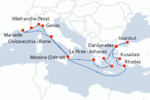 Itinéraire croisière Cunard au départ de Civitavecchia - Rome