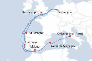 Itinéraire croisière Cunard au départ de Civitavecchia - Rome