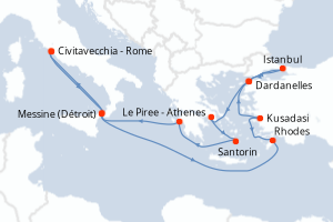 Itinéraire croisière Cunard au départ de Civitavecchia - Rome